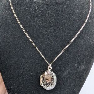 Sterling Silver Photo Locket With Engraved Design